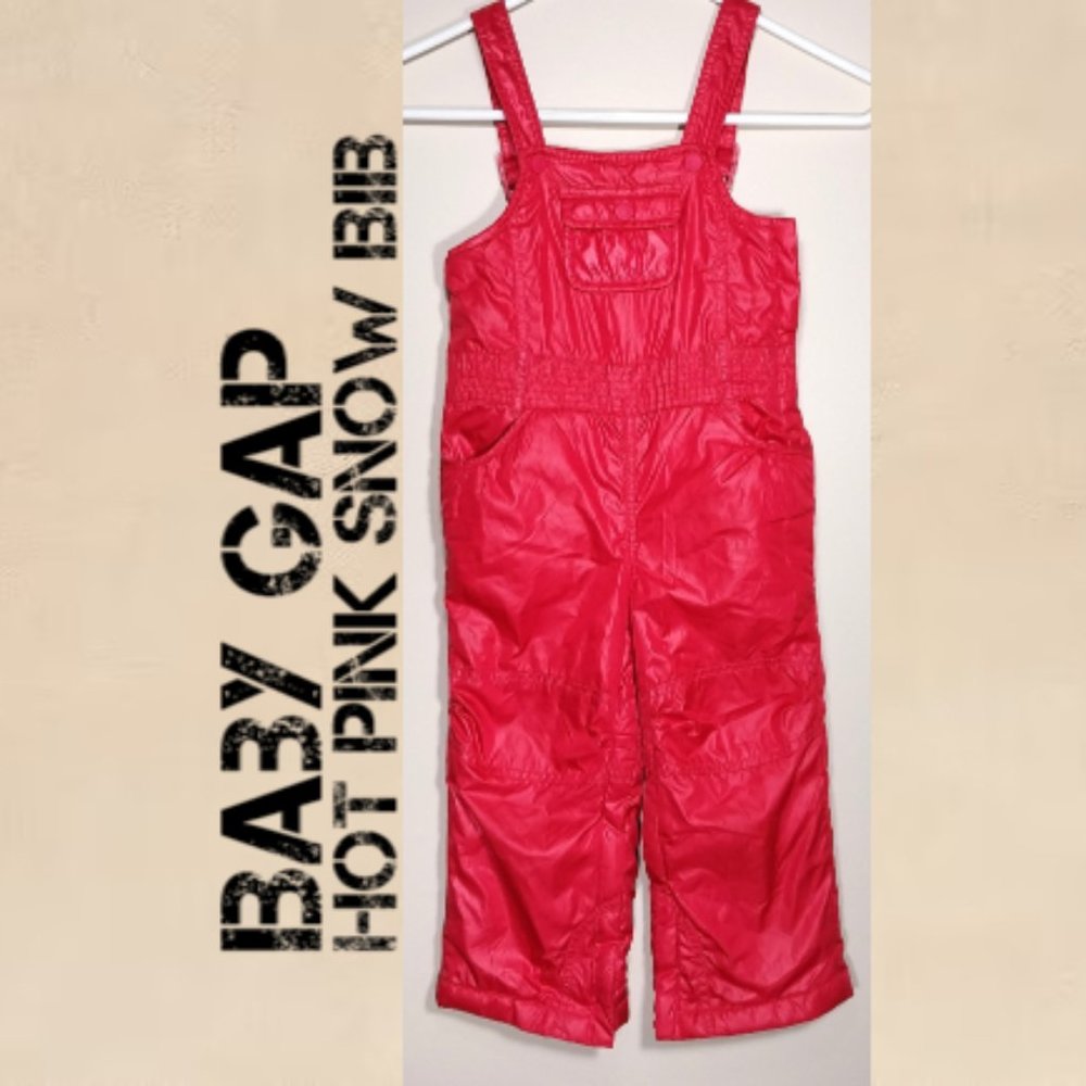 Baby Gap Hot Pink Snow Bib Toddler 3T EUC Overalls Gorpcore WInterwear Utility